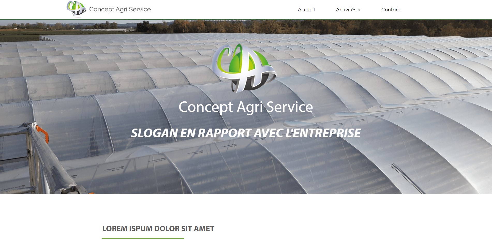 Création du site internet pour un fournisseur d'équipements