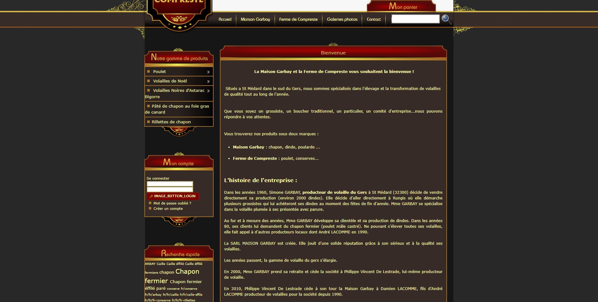 Création du site internet pour un éleveur de volaille