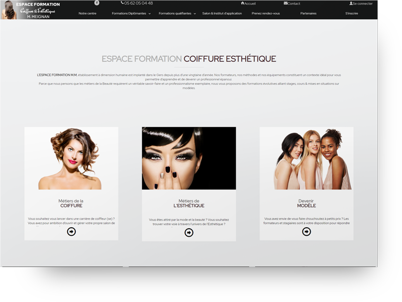 creation site centre formation esthetique