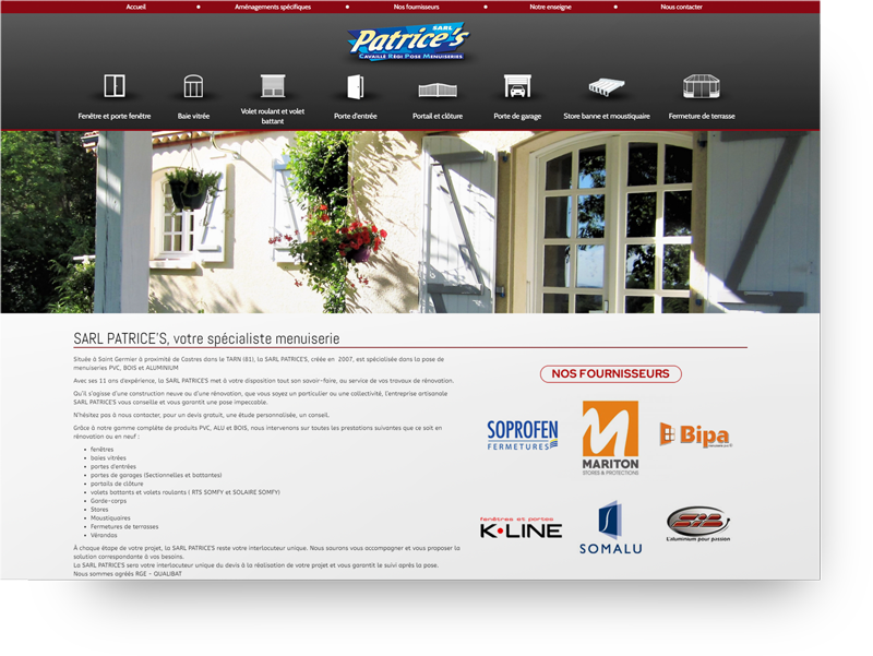 creation site societe pose menuiserie